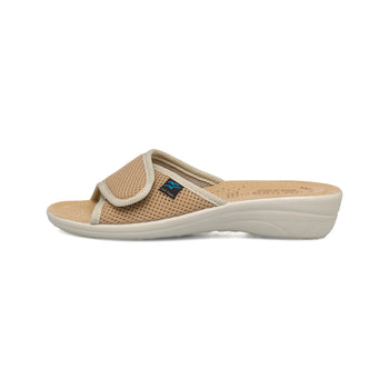 Ciabatte beige da donna con sottopiede in pelle Fly Flot, Ciabatte Donna, SKU p412001078, Immagine 0